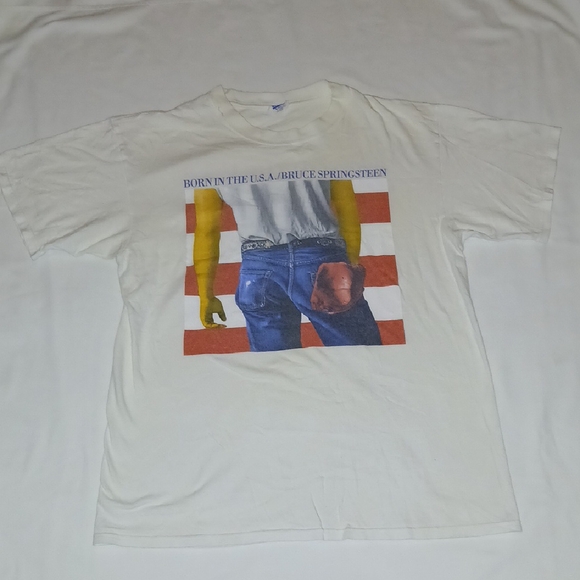 Vintage Bruce Springsteen White Graphic T-Shirt 1999 - Picture 1 of 7